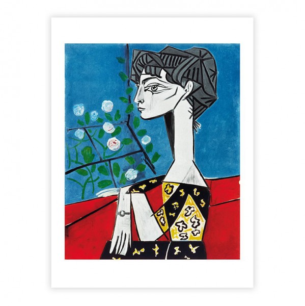 JACQUELINE WITH FLOWERS . PICASSO . Art Print