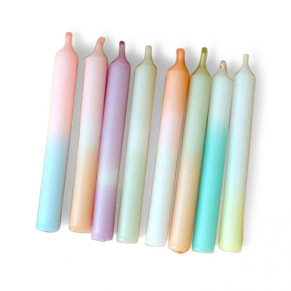 Candles Set of 8 . FRAUGOLD . Pastell