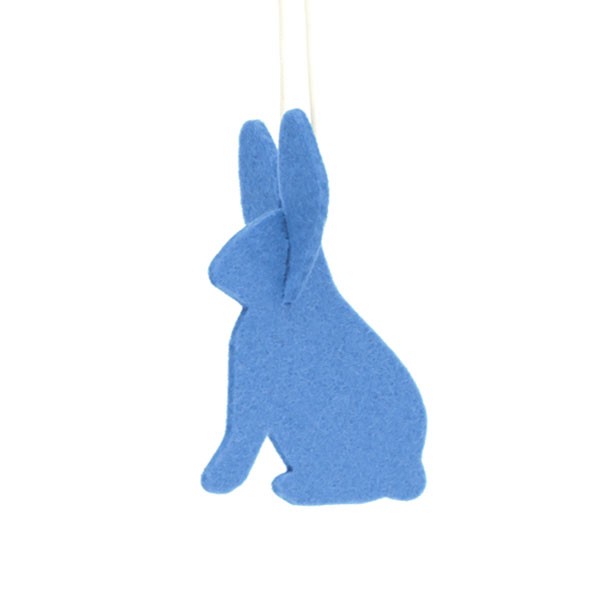 Pendant Rabbit . NOTTHEGIRL . Wool fabric light blue