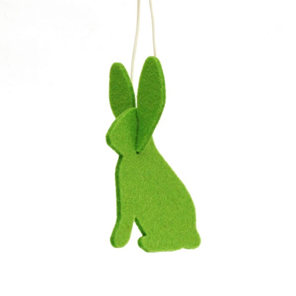 Pendant Rabbit . NOTTHEGIRL . Wool fabric green