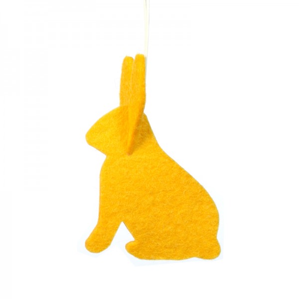 Pendant Rabbit . NOTTHEGIRL . Wool fabric yellow