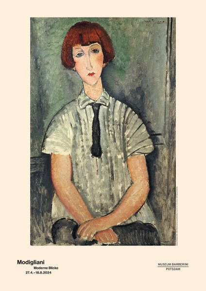 Poster 104 Modigliani Mädchen mit einer gestreiften Bluse