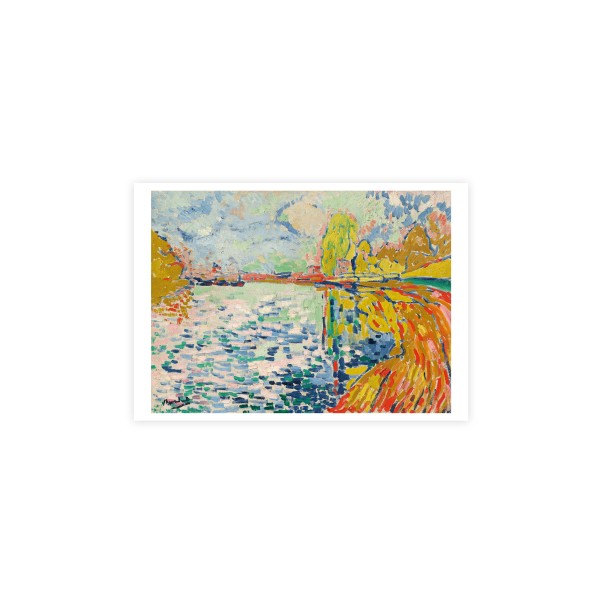 Print A4 . VLAMINCK . BANKS OF THE SEINE AT BOUGIVAL